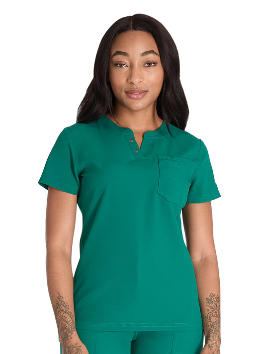 Women's 1-Pocket Henley Scrub Top