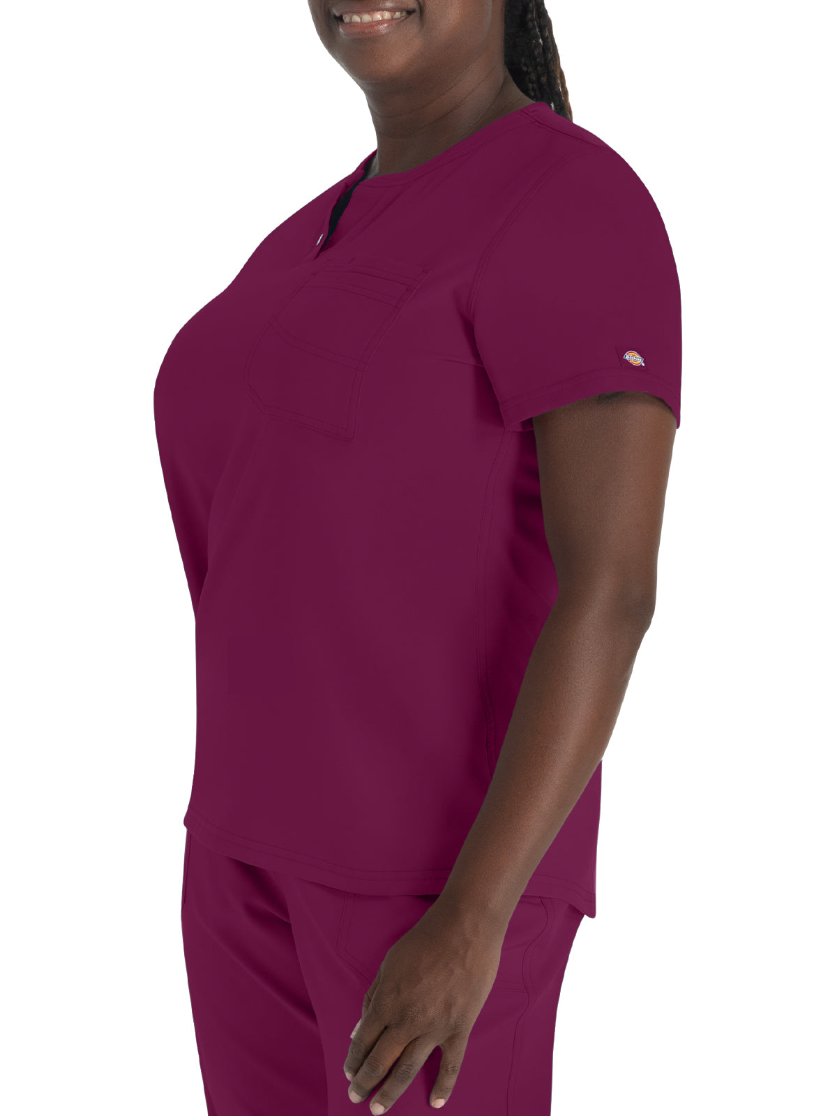 Women's 1-Pocket Henley Scrub Top