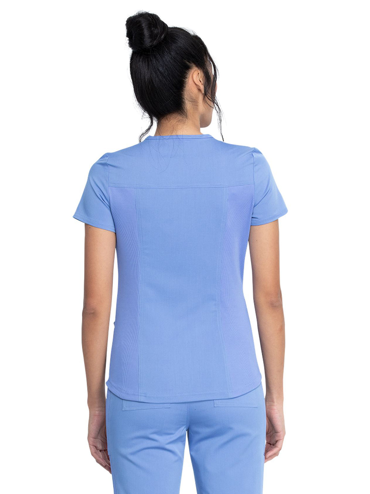 Women's 5-Pocket Rib Knit V-Neck Scrub Top