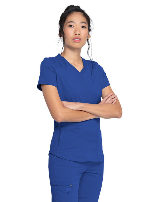 Women's 5-Pocket Rib Knit V-Neck Scrub Top