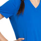 Women's 5-Pocket Rib Knit V-Neck Top - DK875 - Royal