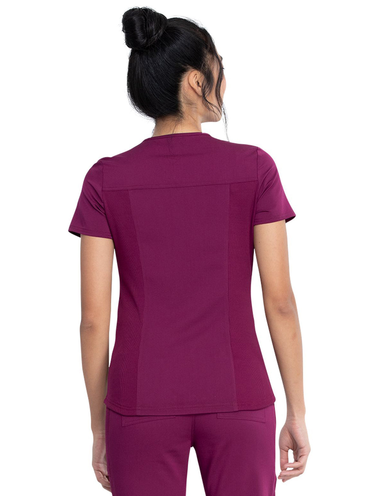 Women's 5-Pocket Rib Knit V-Neck Scrub Top