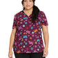 Women's V-Neck Print Top