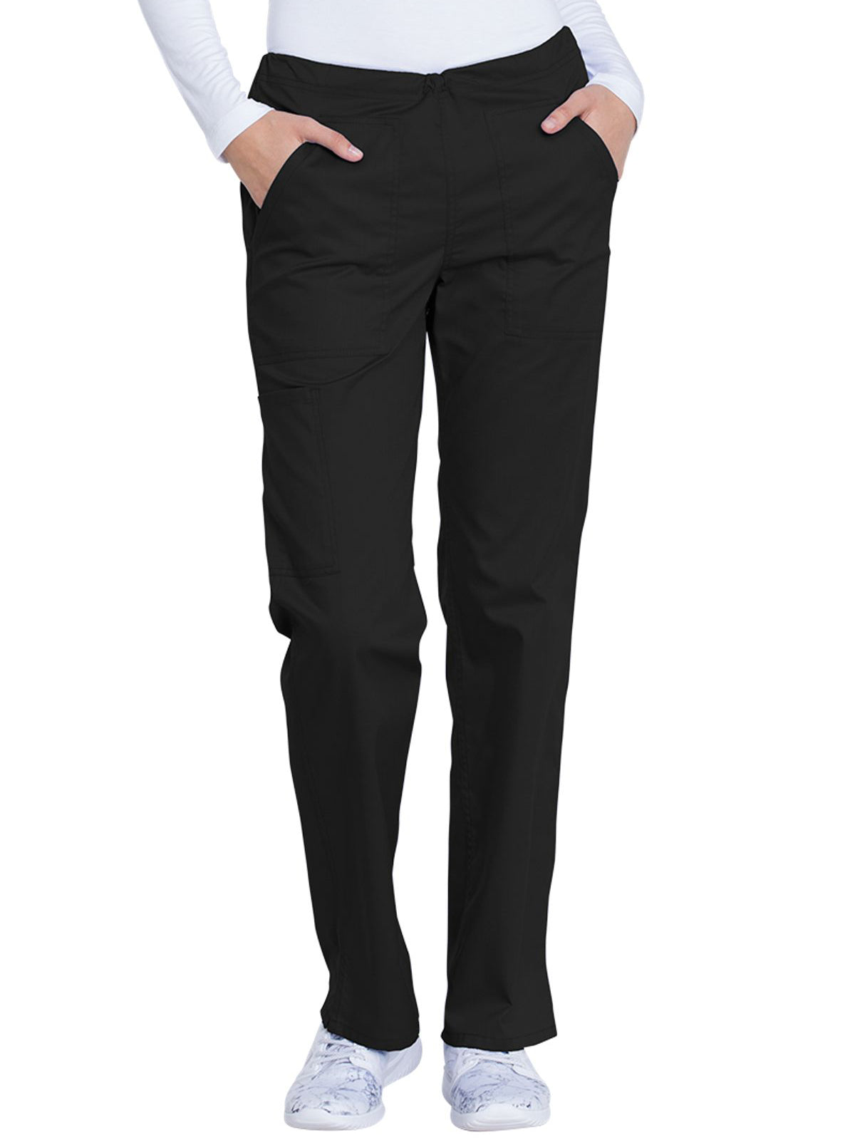 Women's 4-Pocket Mid Rise Straight Leg Pant