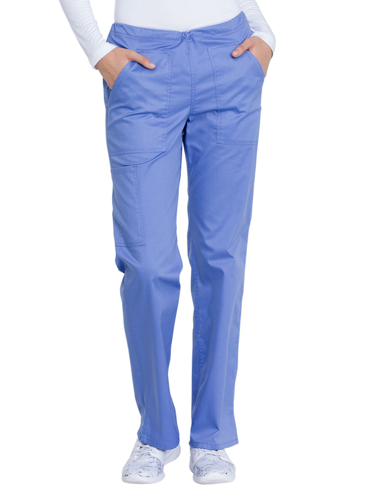 Women's 4-Pocket Mid Rise Straight Leg Pant