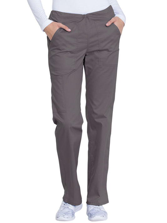 Women's 4-Pocket Mid Rise Straight Leg Pant