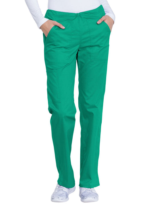 Women's 4-Pocket Mid Rise Straight Leg Pant