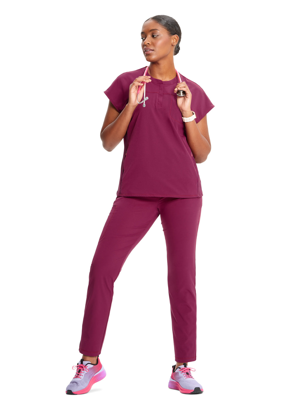 Women's Henley Scrub Top