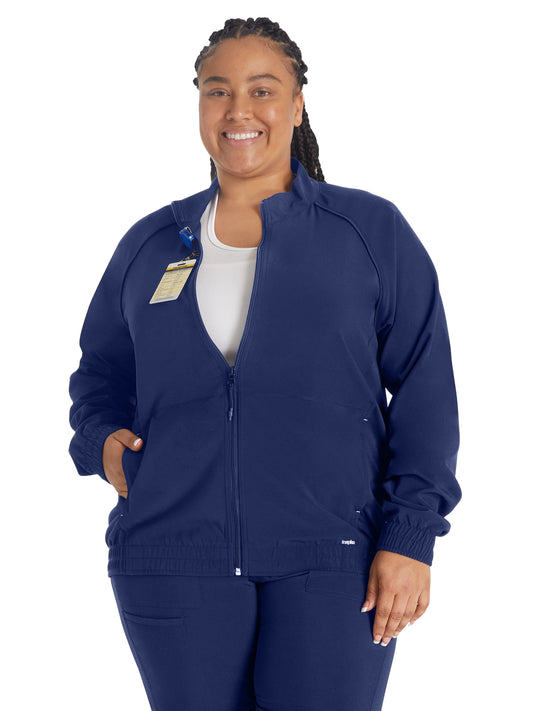 Women's 2-Pocket Zip Front Scrub Jacket