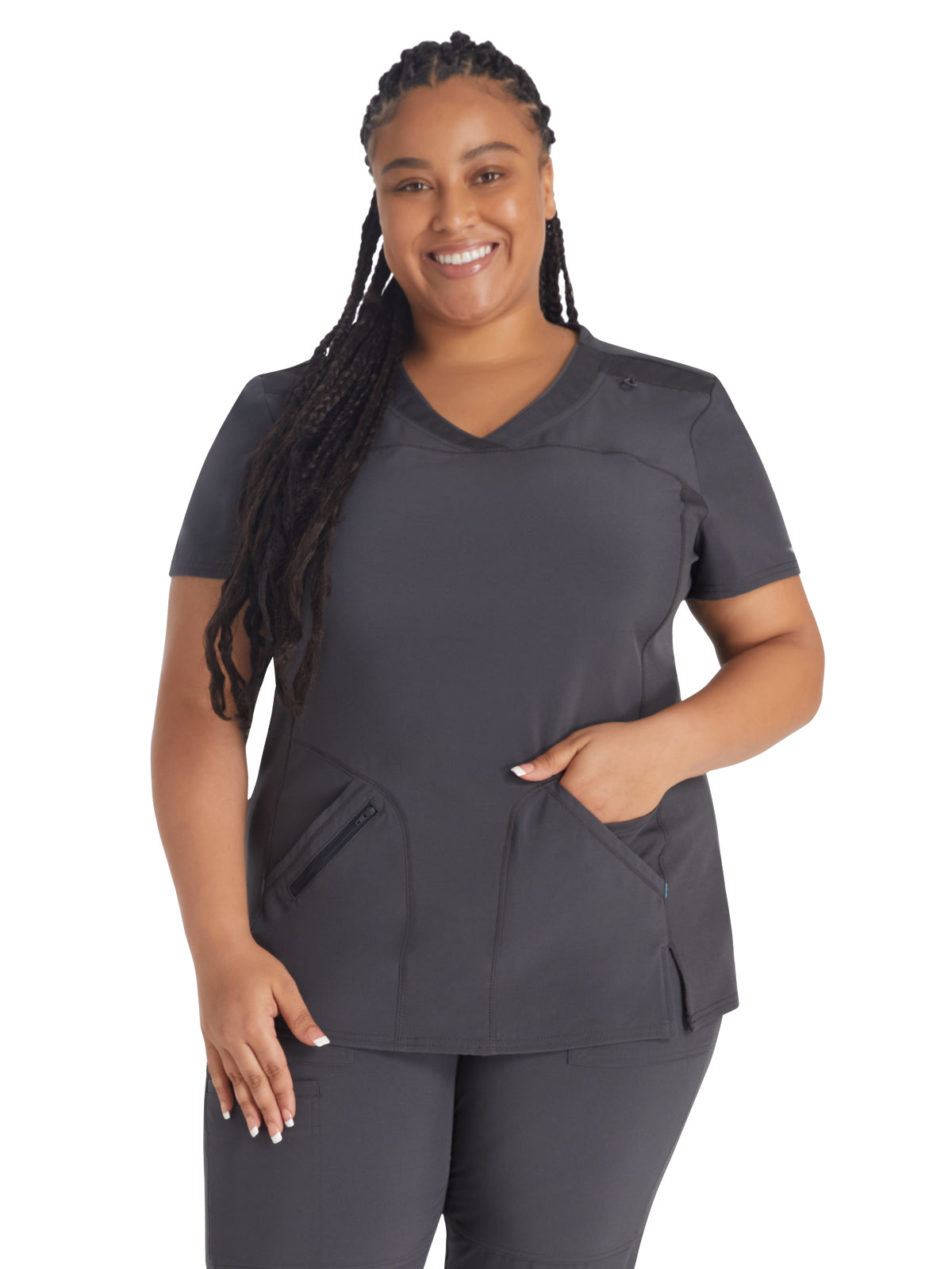 Women's 4-Pocket Cross-Over V-Neck Scrub Top