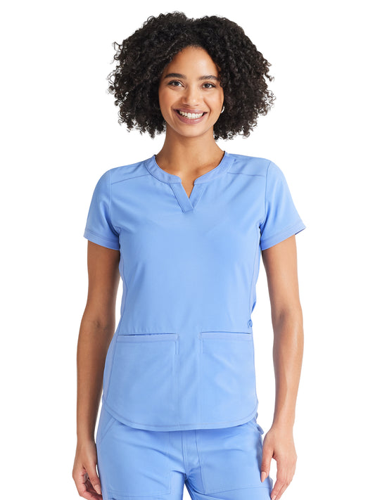 Women's 3-Pocket Henley Scrub Top