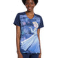 Women's V-Neck Two Pocket Print Scrub Top