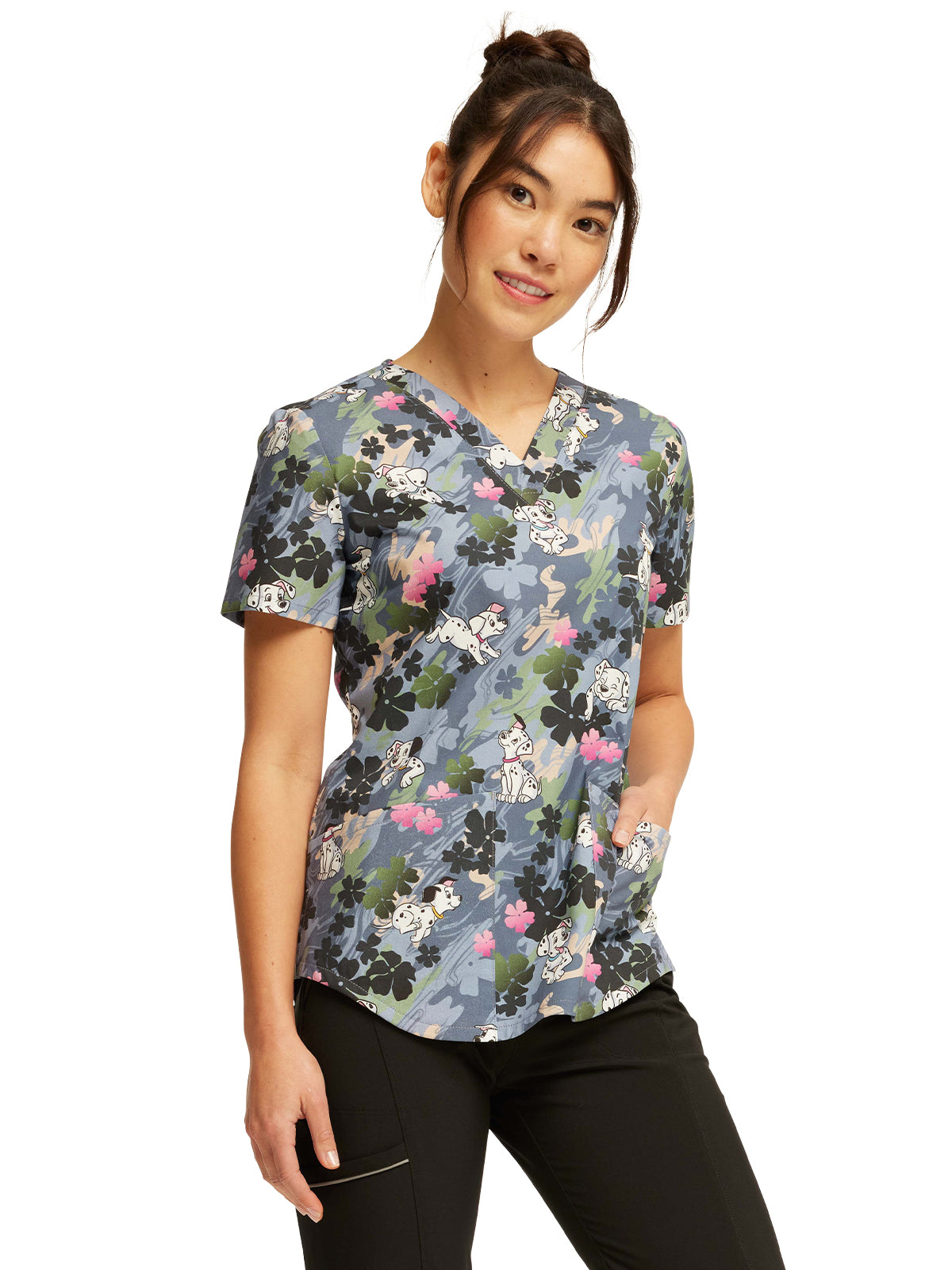 Women's V-Neck Print Top