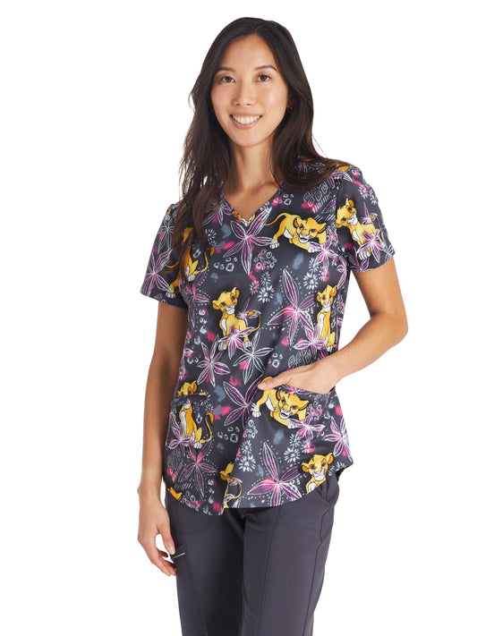 Women's V-Neck Print Top