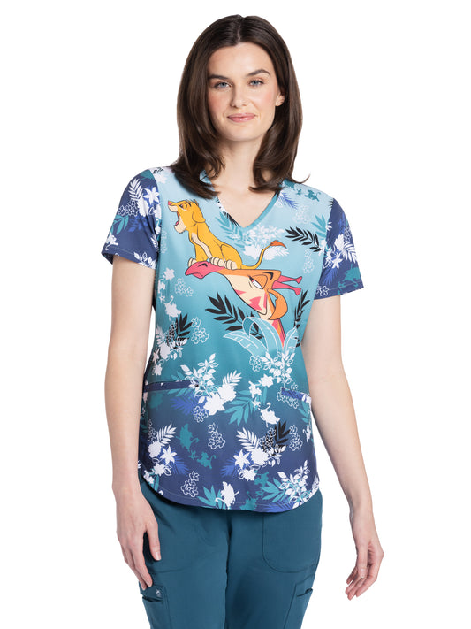 Women's V-Neck Print Top