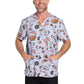 Men's 3-Pocket V-Neck Print Scrub Top