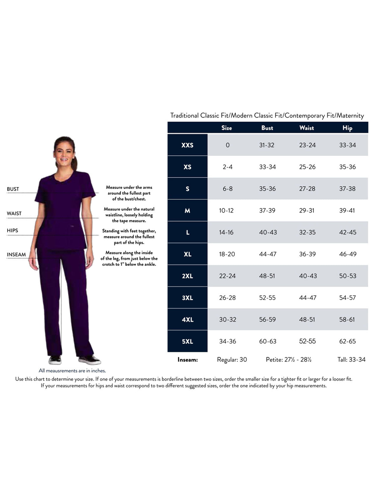 Women's 3-Pocket Mid Rise Scrub Pant