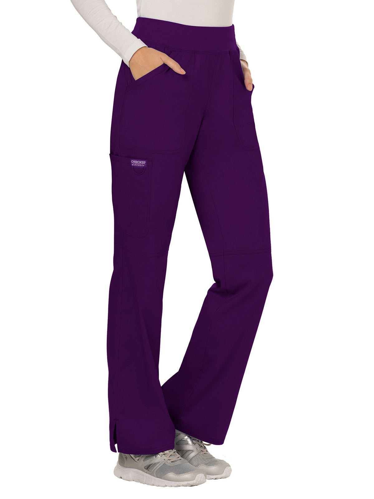 Women's 4-Pocket Mid Rise Straight Leg Pull-on Scrub Pant