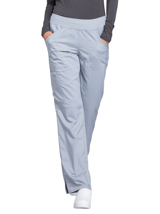 Women's 4-Pocket Mid Rise Straight Leg Pull-on Pant