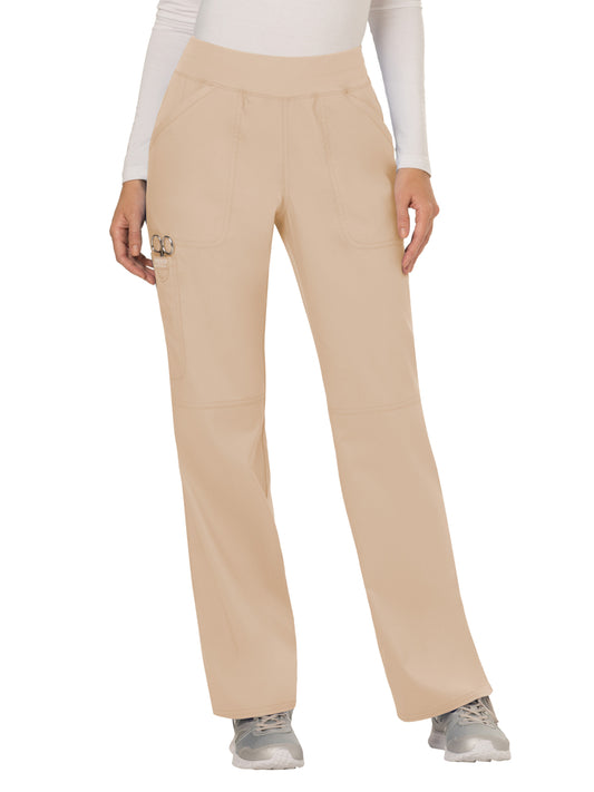 Women's 4-Pocket Mid Rise Straight Leg Pull-on Pant