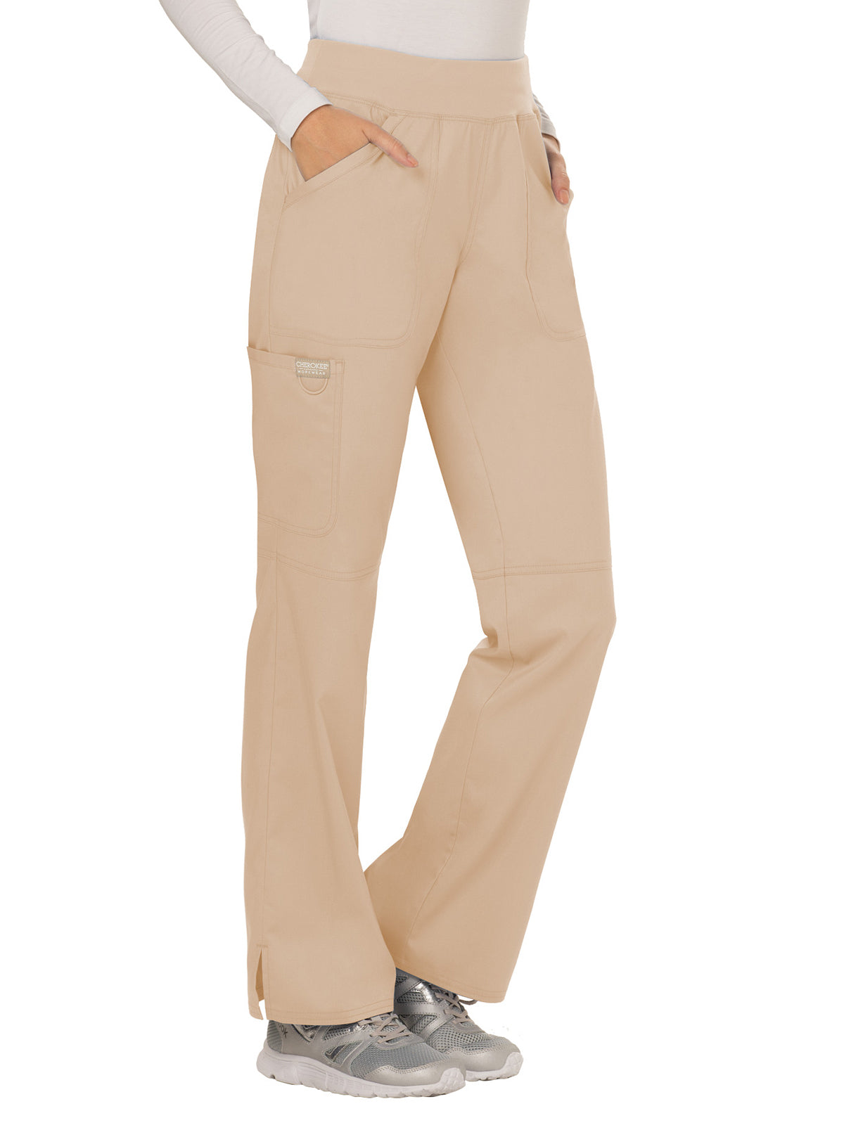 Women's 4-Pocket Mid Rise Straight Leg Pull-on Pant