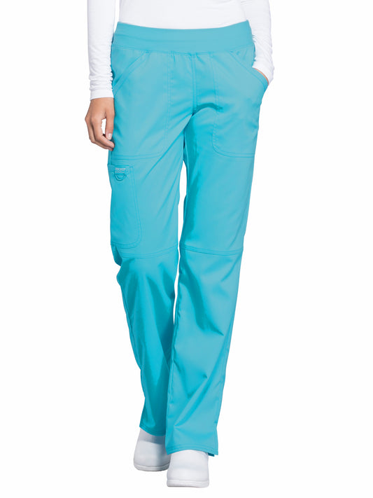 Women's 4-Pocket Mid Rise Straight Leg Pull-on Pant