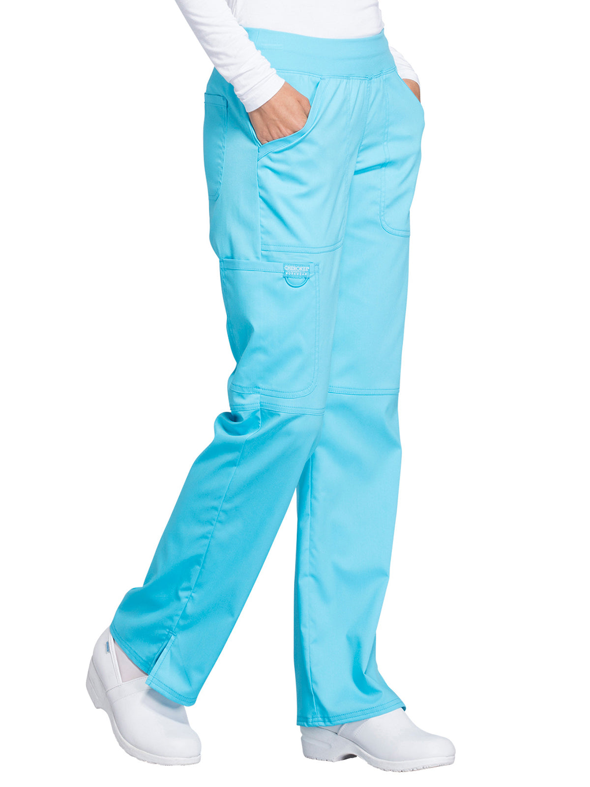 Women's 4-Pocket Mid Rise Straight Leg Pull-on Scrub Pant