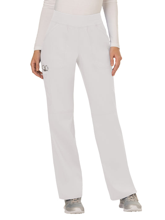 Women's 4-Pocket Mid Rise Straight Leg Pull-on Scrub Pant