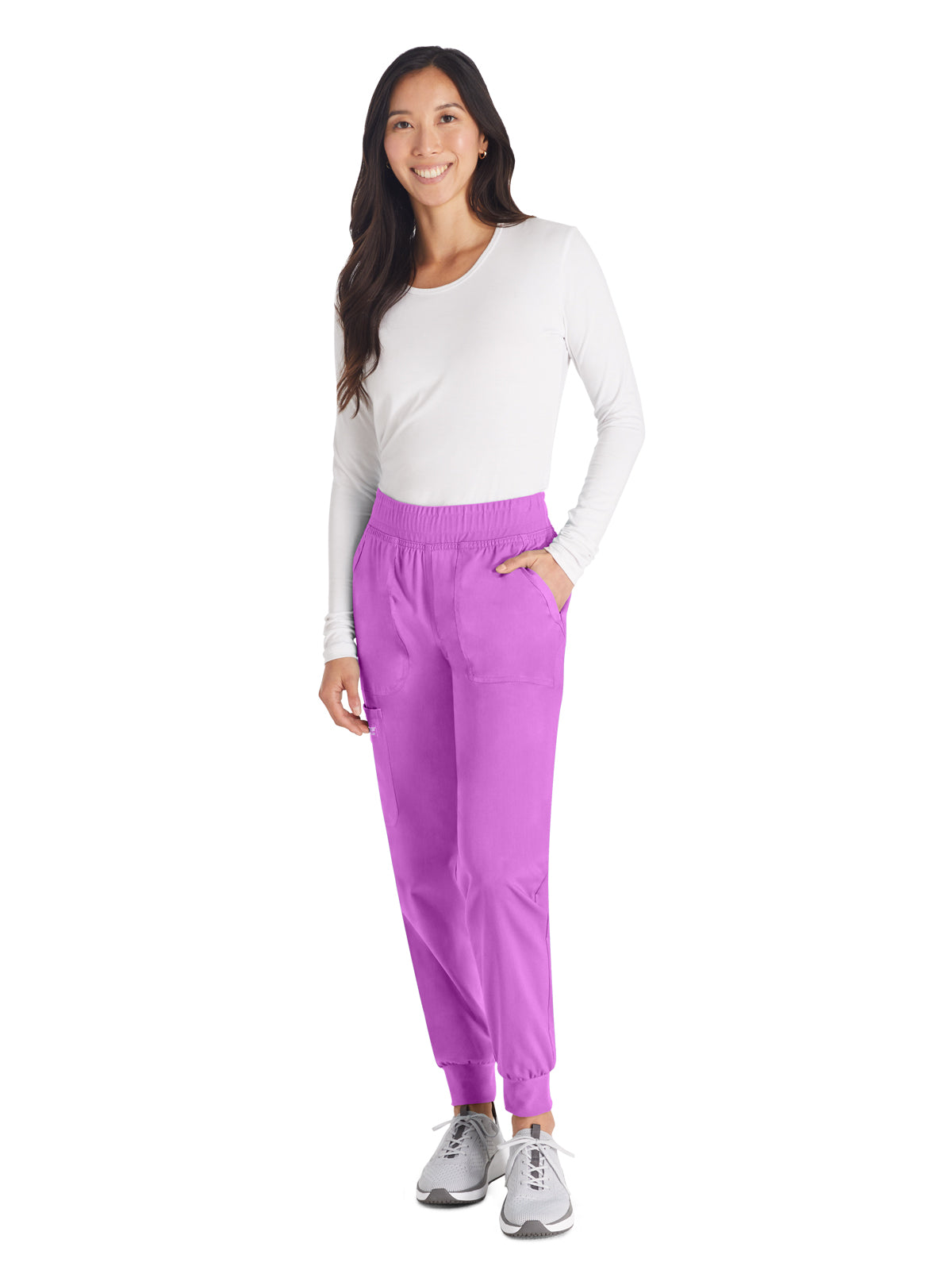 Women's 5-Pocket Mid Rise Jogger Pant - WW115 - Sweet Berry