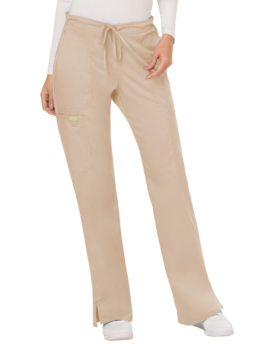 Women's 5-Pocket Mid Rise Drawstring Scrub Pant