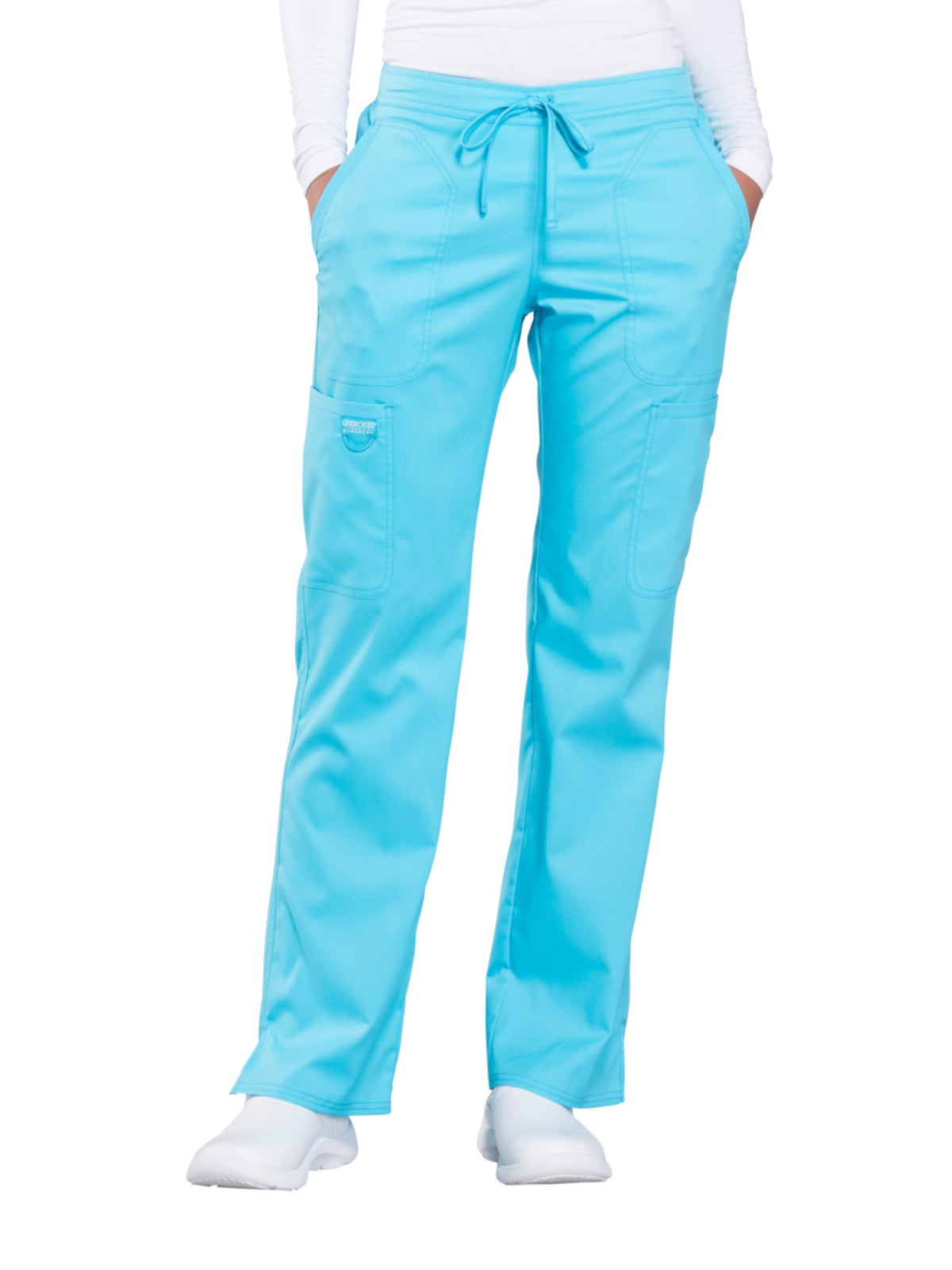 Women's 5-Pocket Mid Rise Drawstring Scrub Pant