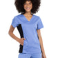 Women's 1-Pocket V-Neck Knit Panel Scrub Top