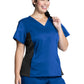 Women's 1-Pocket V-Neck Knit Panel Scrub Top