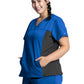 Women's 1-Pocket V-Neck Knit Panel Scrub Top