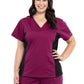 Women's 1-Pocket V-Neck Knit Panel Scrub Top