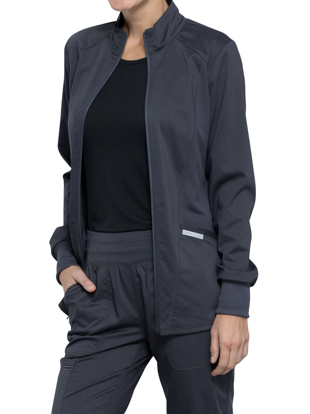 Women's 2-Pocket Zip Front Scrub Jacket