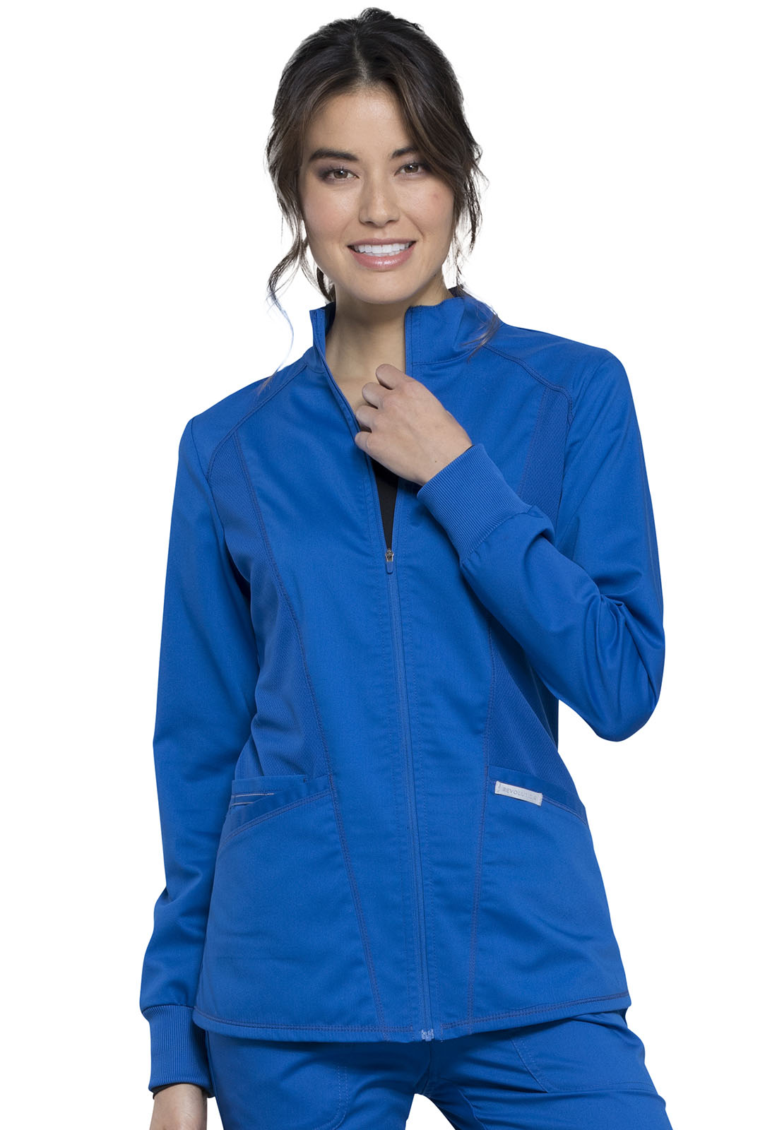 Women's 2-Pocket Zip Front Scrub Jacket