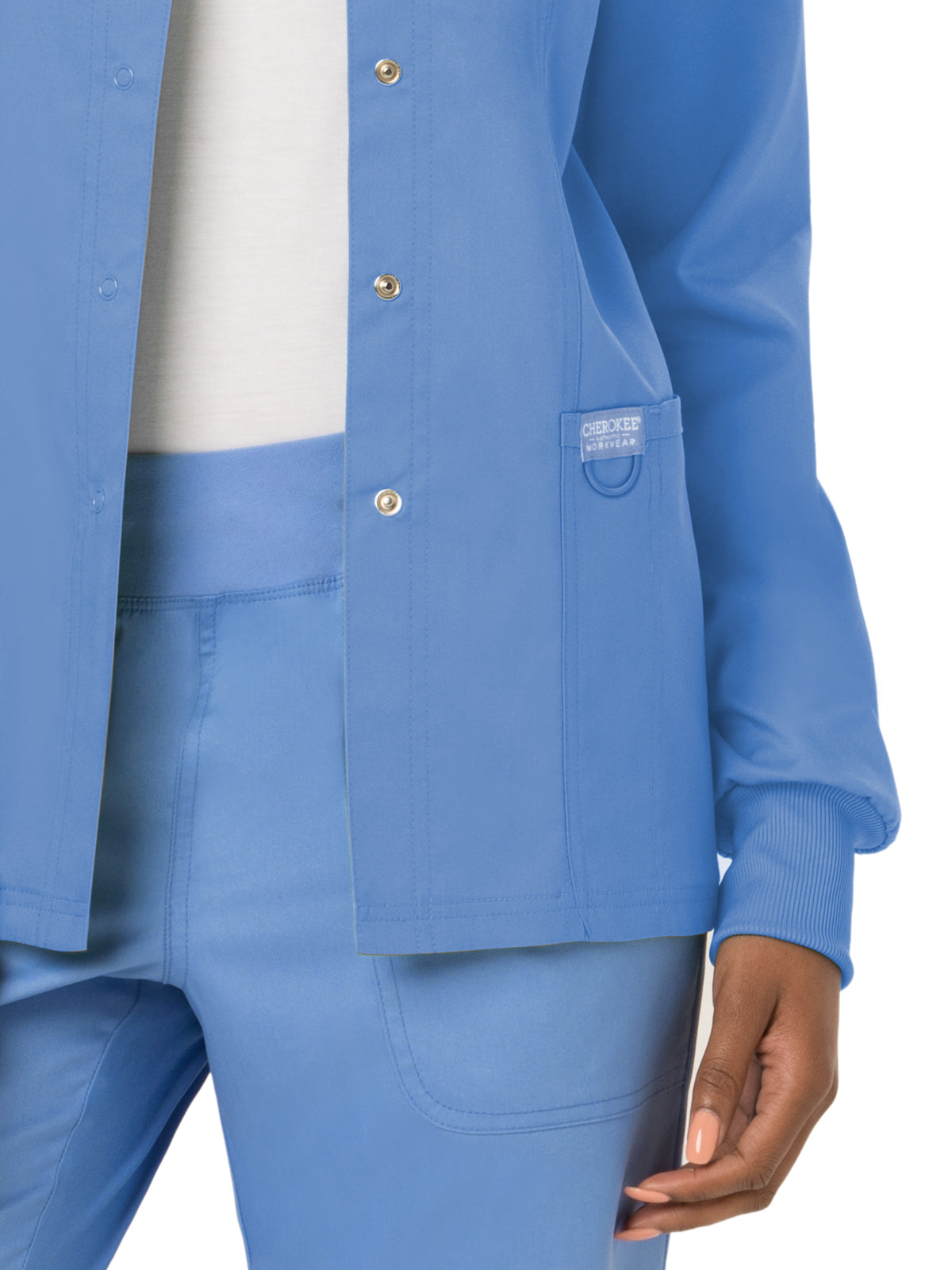 Women's 3-Pocket Snap Front Scrub Jacket