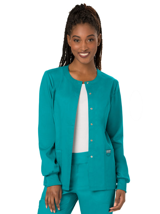 Women's 3-Pocket Snap Front Scrub Jacket