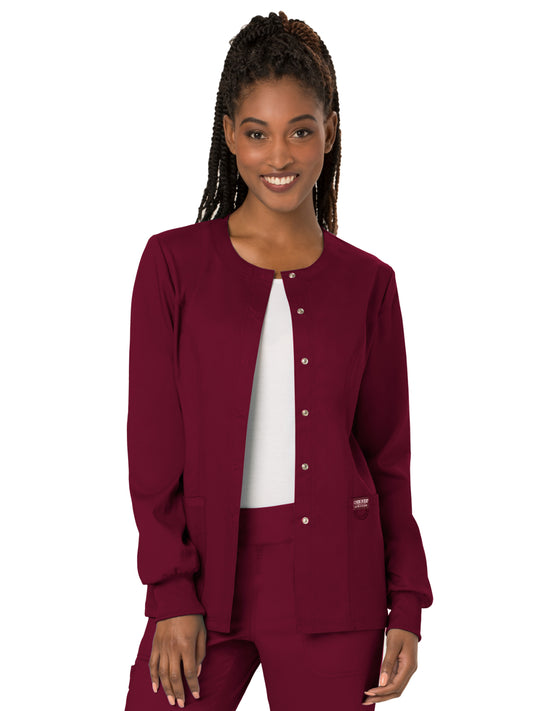 Women's 3-Pocket Snap Front Scrub Jacket