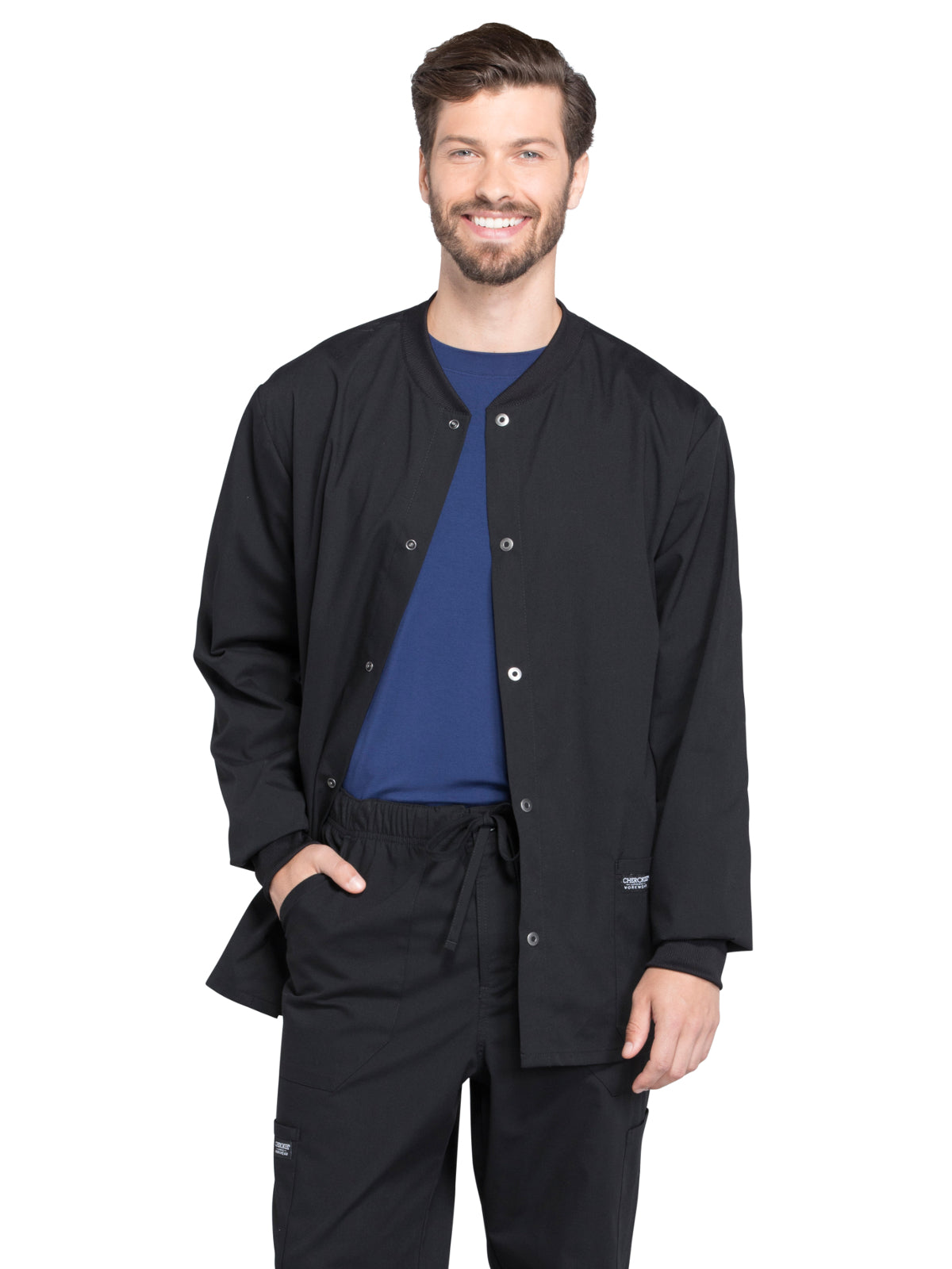 Men's 2-Pocket Snap Front Scrub Jacket