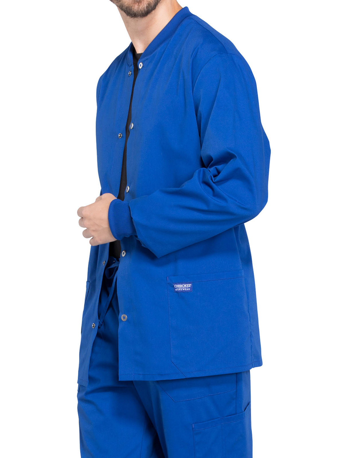 Men's 2-Pocket Snap Front Scrub Jacket