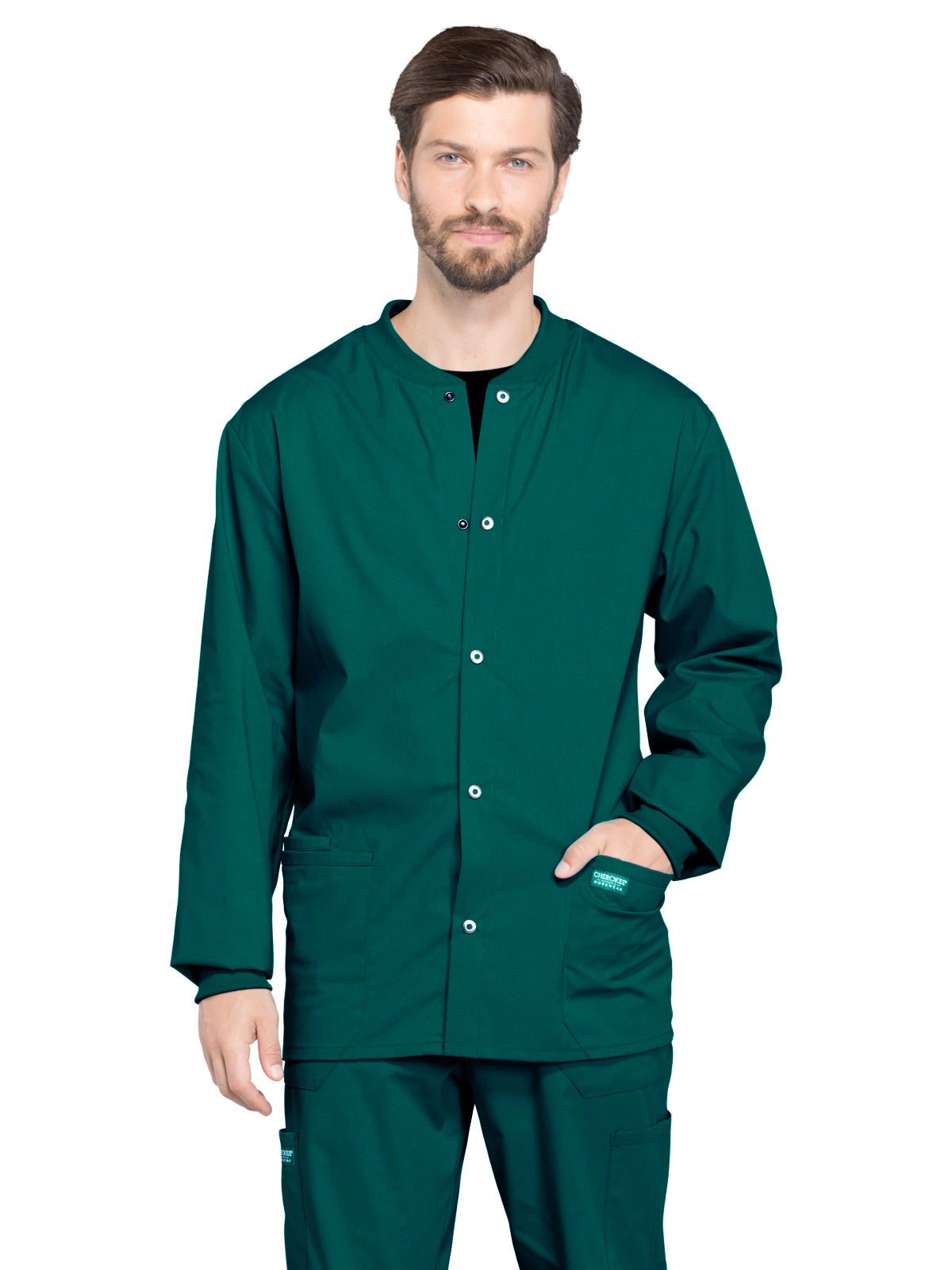 Men's 2-Pocket Snap Front Scrub Jacket