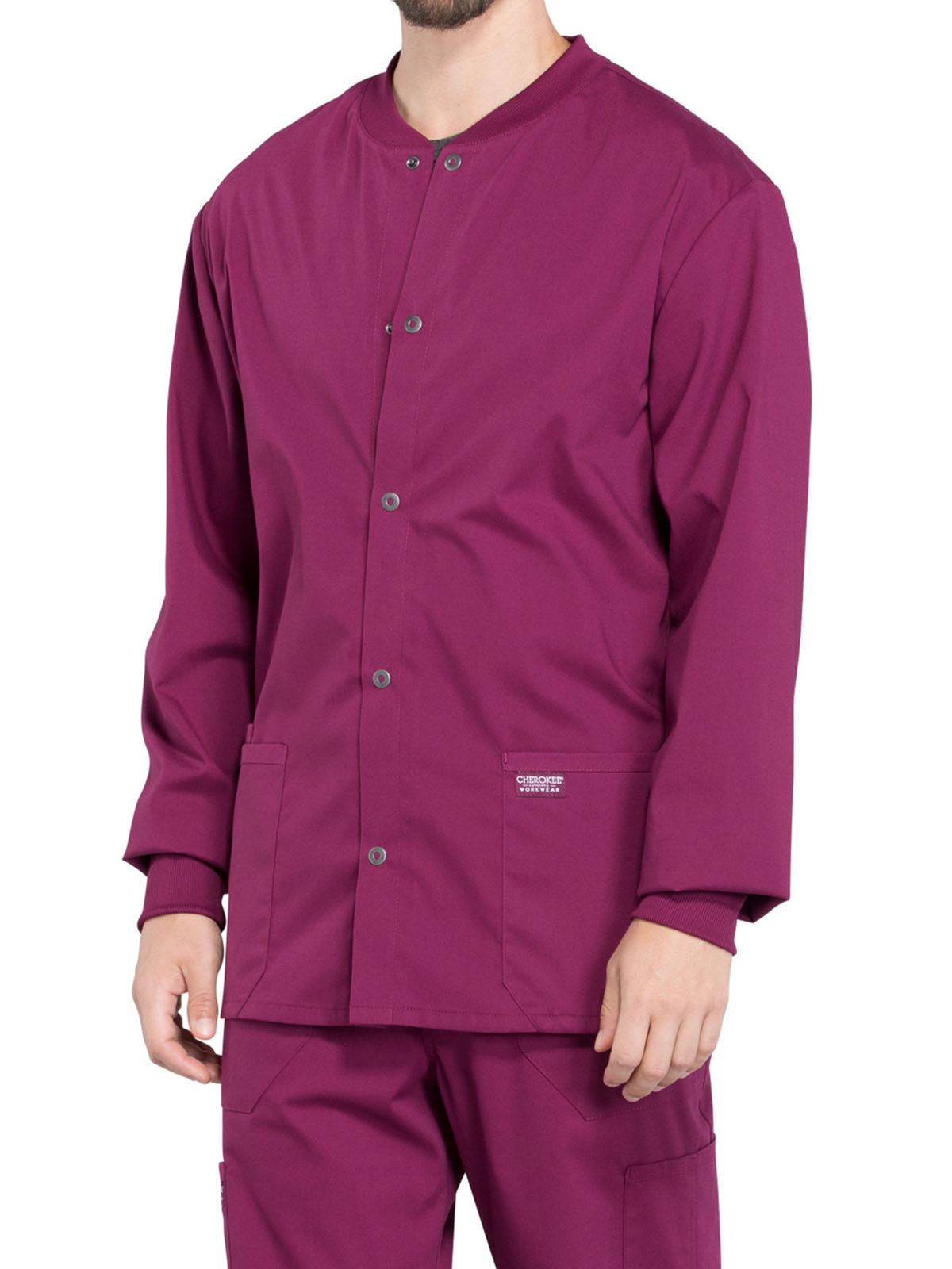 Men's 2-Pocket Snap Front Scrub Jacket