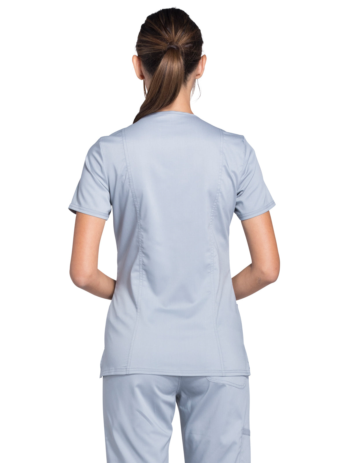 Women's 2-Pocket Mock Wrap Scrub Top