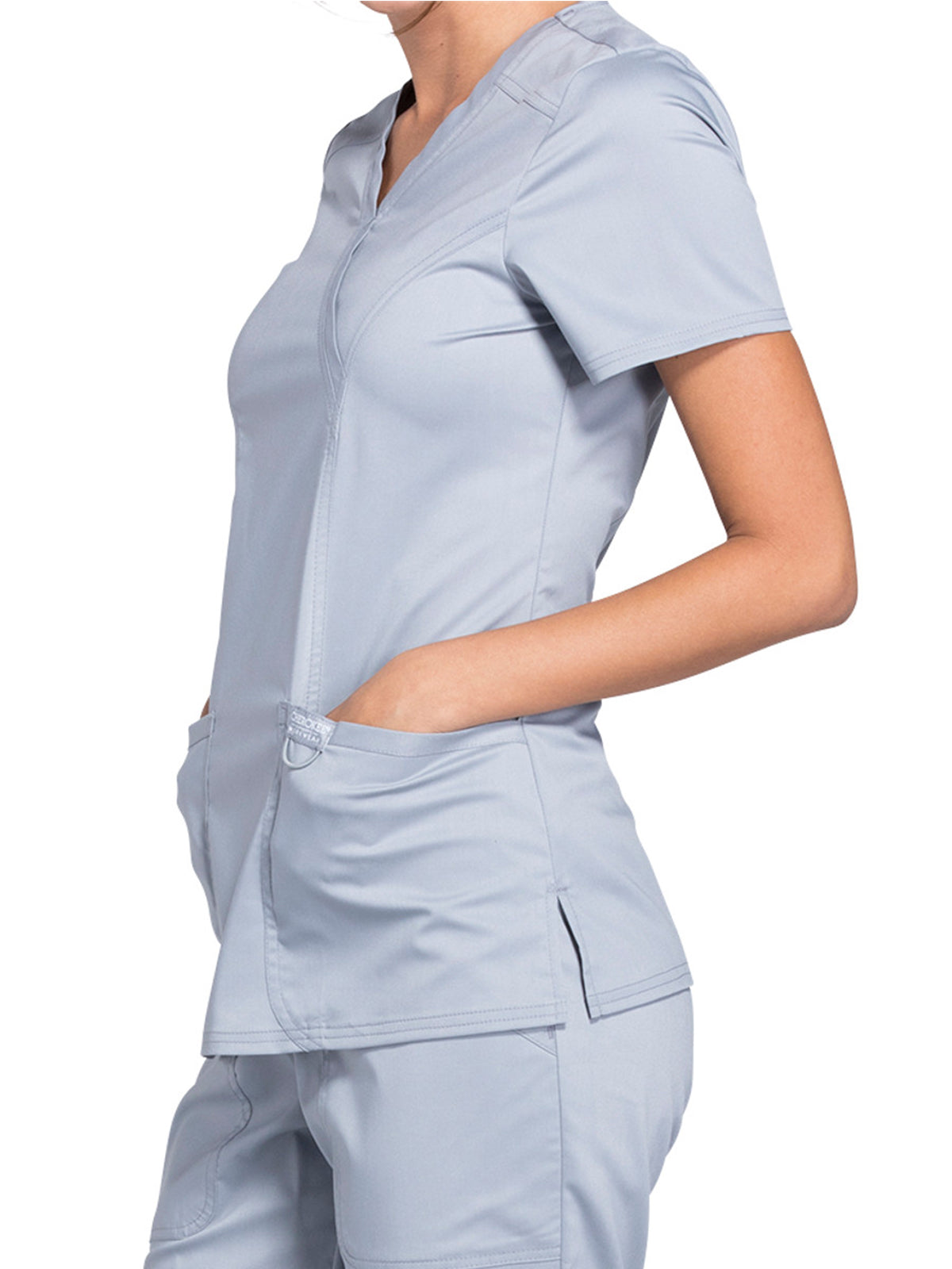 Women's 2-Pocket Mock Wrap Scrub Top