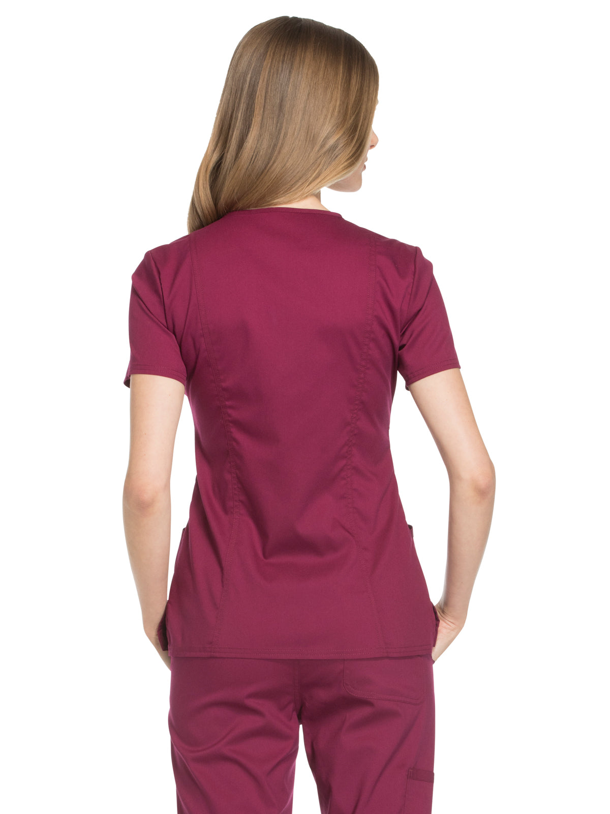 Women's 2-Pocket Mock Wrap Scrub Top