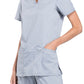 Women's 3-Pocket V-Neck Top - WW620 - Grey