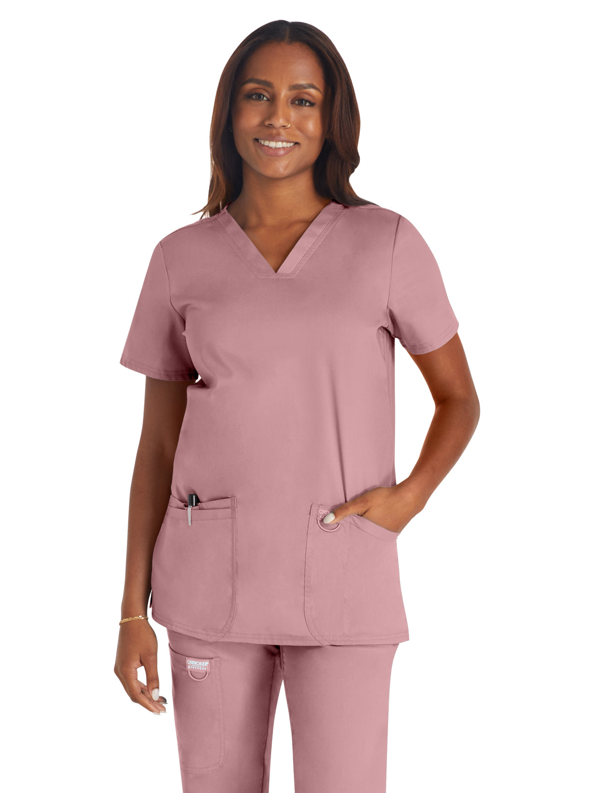 Women's 3-Pocket V-Neck Scrub Top