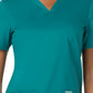 Women's 3-Pocket V-Neck Top - WW620 - Teal Blue